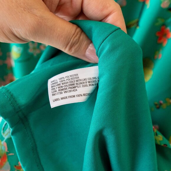 Xhilaration Women’s Sz XL Green Floral Dress Criss Cross Back Slip Cottagecore - Picture 6 of 6